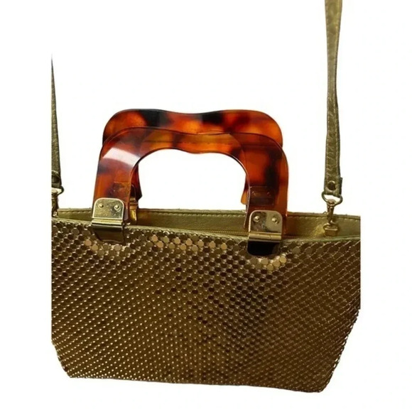 Womens Gold Sequins Detachable Strap Dual Top Handle Crossbody Handbag One Size - Picture 5 of 8